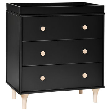 Babyletto Lolly 3 Drawer Changer Dresser in Black and Washed Natural