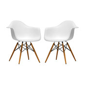 Pascal White Plastic Chairs, Set of 2