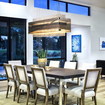 Apollo 49" Chandelier - Dark Bronze and Polished Chrome in Plated Smoked Glass w
