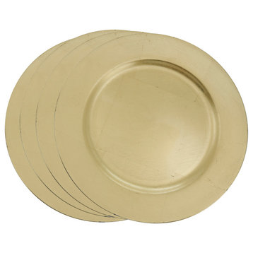 Classic Design Charger Plate, Set of 4, Gold
