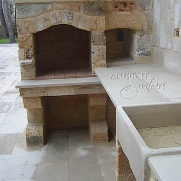 Patio layout showcasing our unique stone elements in architectural settings.