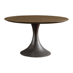 Brownstone Furniture - Brownstone Furniture Hardwood Round Dining Table on Metal Base - Dining Tables