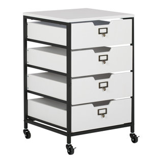 Convenience Concepts Designs2Go Office Caddy in White Wood Finish With  Casters