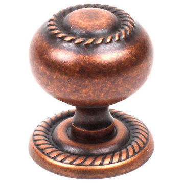 Saturn Knob/Backplate, Antique Copper