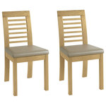 Bentley Designs - Casa Oak Slatted Chairs, Set of 2 - Casa Oak Slatted Chair Pair has a distinctive and European-influenced design to offer the perfect balance of contemporary Styling with the much needed practicality and versatility demanded of the modern home.
