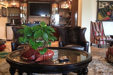 Inspiration for an eclectic basement remodel in Charlotte