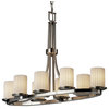 Limoges Dakota Oval Ring Chandelier, Cylinder With Flat Rim With Pleats Shade