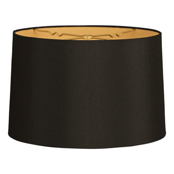 Verve Design LAMP SHADE DAWN TAPERED 28x24x20cm Black Medium Drum Silk Fabric 