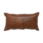 Cheyenne 100% Leather 14"x26" Throw Pillow by Kosas Home, Brown