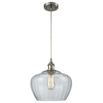 Innovations Lighting - 1-Light Large Fenton 11" Mini Pendant, Brushed Satin Nickel, Glass: Clear - A truly dynamic fixture, the Ballston fits seamlessly amidst most decor styles. Its sleek design and vast offering of finishes and shade options makes the Ballston an easy choice for all homes.