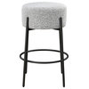 Danica Bar Stool with Upholstered Seat, (Set of 2), Gray Boucle, 29"