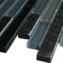 Dark Night Glossy Stone Glass Mosaic Tiles - Home Accessories & Decor