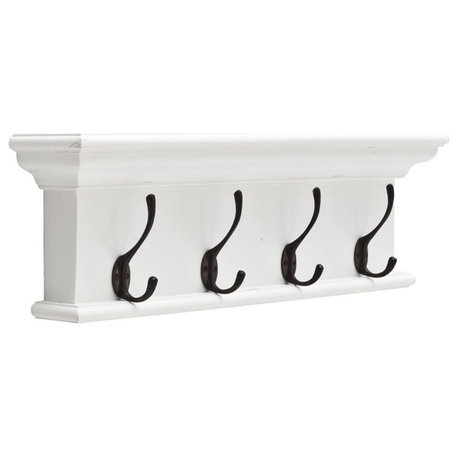 NovaSolo Halifax 4-Hook Coat Rack in Pure White
