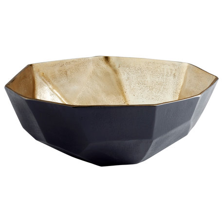 Cyan Radia Bowl 10623, Matt Black and Gold