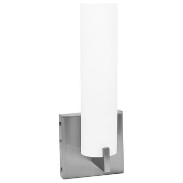 Access Lighting 50565 Oracle 1 Light Bathroom Sconce - Brushed Steel / Opal