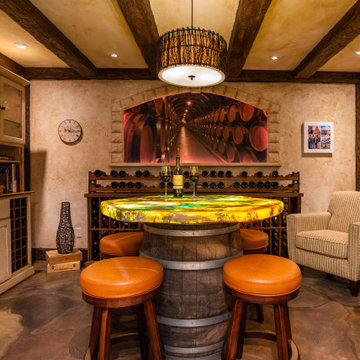 Old World Wine Cellar and Tasting RoomOur clients lived in a typical, traditiona