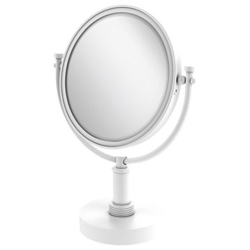 8" Vanity Make-Up Mirror, Matte White, 5x Magnification
