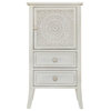 Gallerie Decor Antiqued Carved Transitional Wood Chest with 2 Drawers in White