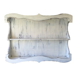Wall Hutch Hazelnut and Distressed White - Display And Wall Shelves 