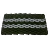 24"x38" Rockport Rope Mat, Black With 2 Gray Stripes And Black Insert