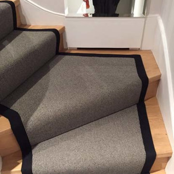 Grey Stair Carpet With Black Border