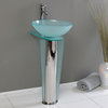 Fresca CMB1053-V Vitale 16-1/2" Glass Pedestal Bathroom Sink - Stainless Steel