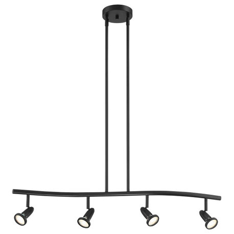 Cobra Black 4 Light Adjustable LED Pendant or Semi-Flush (52206LEDDLP-BL)