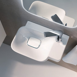 MyDay 16" Wall-mount ceramic Sink with one right-hand faucet hole and without ov - Bathroom Sinks