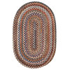 4' Round (Small 4x4) Rug, Walnut (Brown) Textured Braided Wool