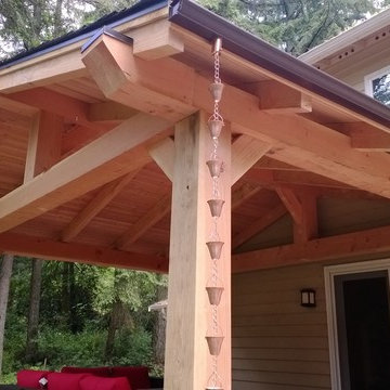 Hardscapes: roof, rain chain