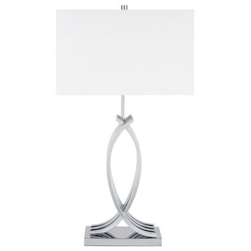 Unity in Chrome LED Table Lamp with USB Charger