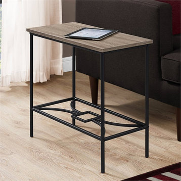 Accent Table Side End Narrow Small 2 Tier Bedroom Metal Brown