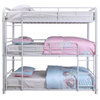 Bowery Hill Industrial Metal 2 Built-in Ladders Triple Twin Bunk Bed in White