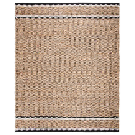 Safavieh Natural Fiber Collection NF874 Rug, Natural/Black, 8'x10'