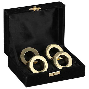 Napkin Rings, Set of 4, Gold