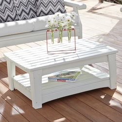 Gallatin G030 Rectangular Outdoor Polymer Coffee Table - Outdoor Side Tables
