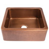 Lange Copper 25" Single Bowl Farmhouse Apron Front Undermount Kitchen Sink