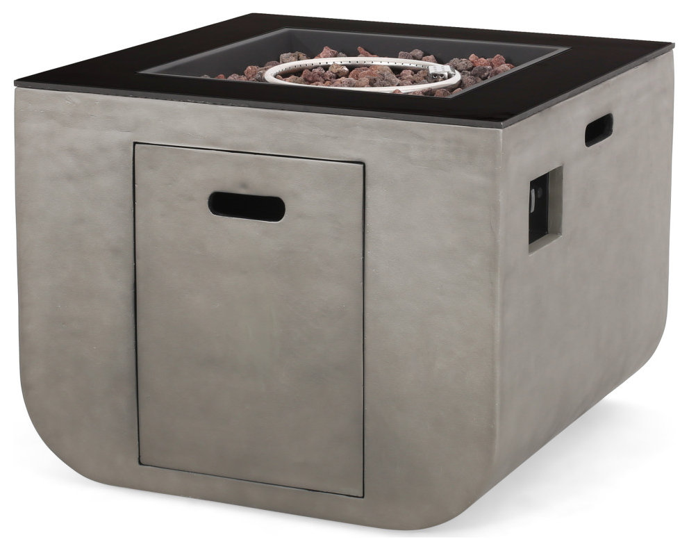 Gwen Outdoor Modern 30-Inch Square Fire Pit