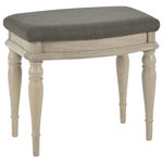 Bentley Designs - Bordeaux Chalked Oak Dressing Table Stool - Bordeaux Dressing Table Stool vaunts a certain elegance and refinement that brings a sense of subtle sophistication to any home. The range features a wide choice of cabinets featuring gently bowed fronts, soft curved frames and delicate turned legs. The range boasts Blum soft-closing drawers for that extra refinement and pull out shelves for a superior customer experience