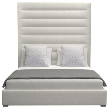 Nativa Interiors Moyra Horizontal Channel Bed, Off White, King, High 87"