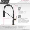 Single Handle Pull-Down Dual Mode Kitchen Faucet in Matte Black with Gold