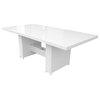 Miami Rectangular Patio Dining Table,6 Armless Chairs,2 Chairs,Arms Sail White