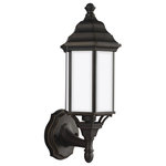 Sea Gull Lighting - Sea Gull Lighting 8538751-71 Sevier - 1 Light Small Outdoor Wall Lantern - The Sevier outdoor collection by Sea Gull LightingSevier 1 Light Small Antique Bronze Satin *UL: Suitable for wet locations Energy Star Qualified: n/a ADA Certified: n/a  *Number of Lights: Lamp: 1-*Wattage:100w A19 Medium Base bulb(s) *Bulb Included:No *Bulb Type:A19 Medium Base *Finish Type:Antique Bronze