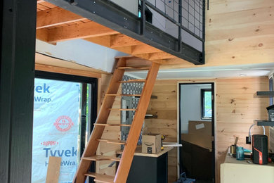 Staircase - rustic staircase idea in Bridgeport
