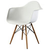Wood Pyramid Armchair in White by Mid Century