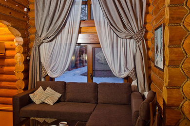 Cottage living room photo in Moscow