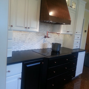 Black, white, and copper Kitchen remodel