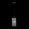 Bowery 1-Light Matte Black Outdoor Pendant with Clear Glass Shade