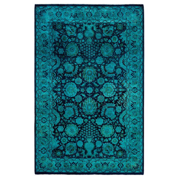 Overdyed, One-of-a-Kind Hand-Knotted Area Rug Blue, 4' 8" x 7' 2"