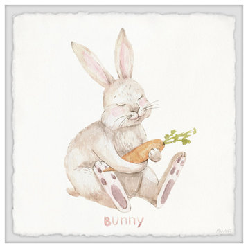 "Bunny Loves Carrots" Framed Painting Print, 18x18